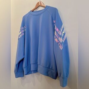 🌈🦄Reflective Trim Periwinkle Sweatshirt